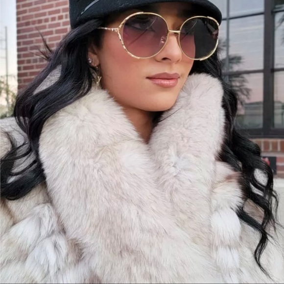 Saga Vintage Finnish Blue Fox Fur Coat
